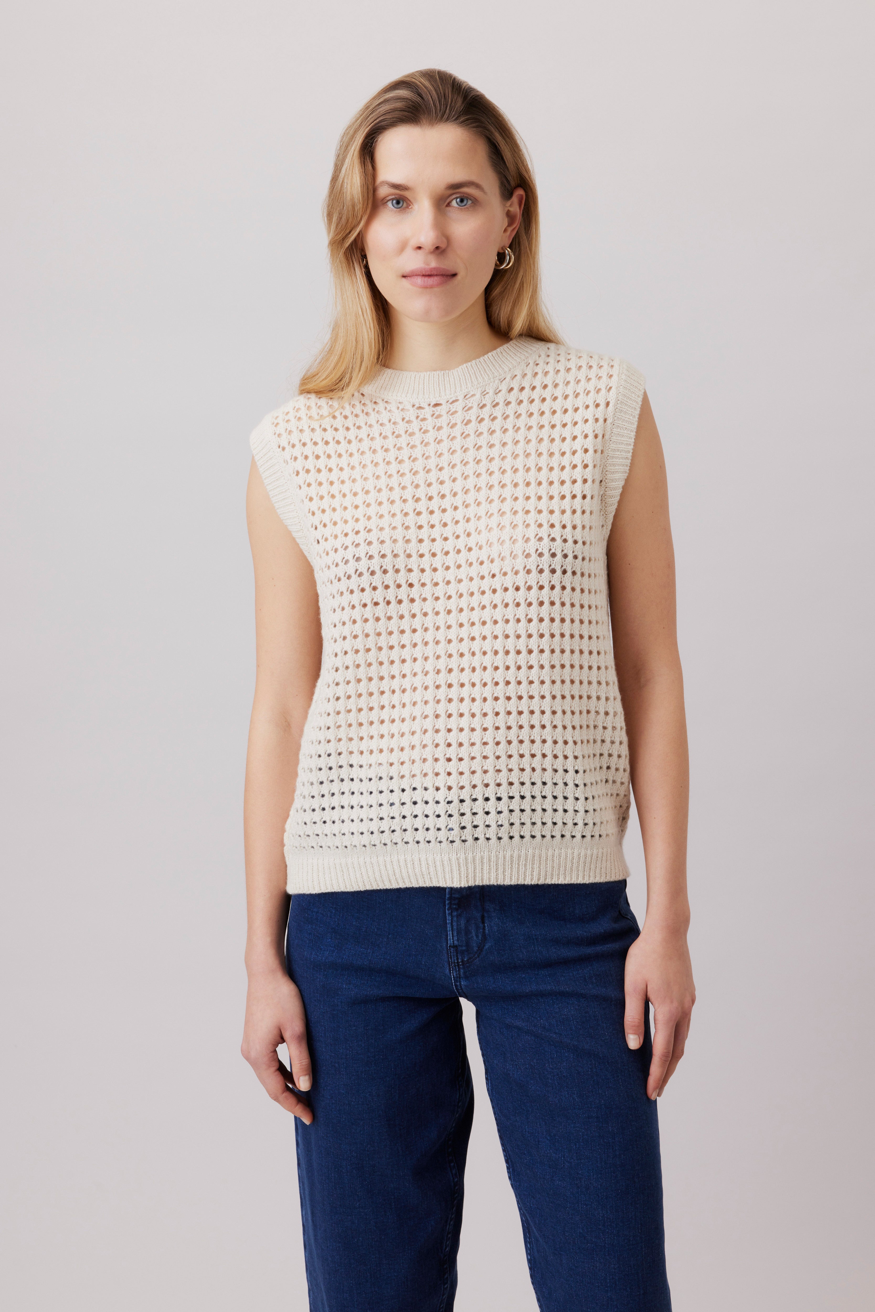Crochet Sweater with Cashmere