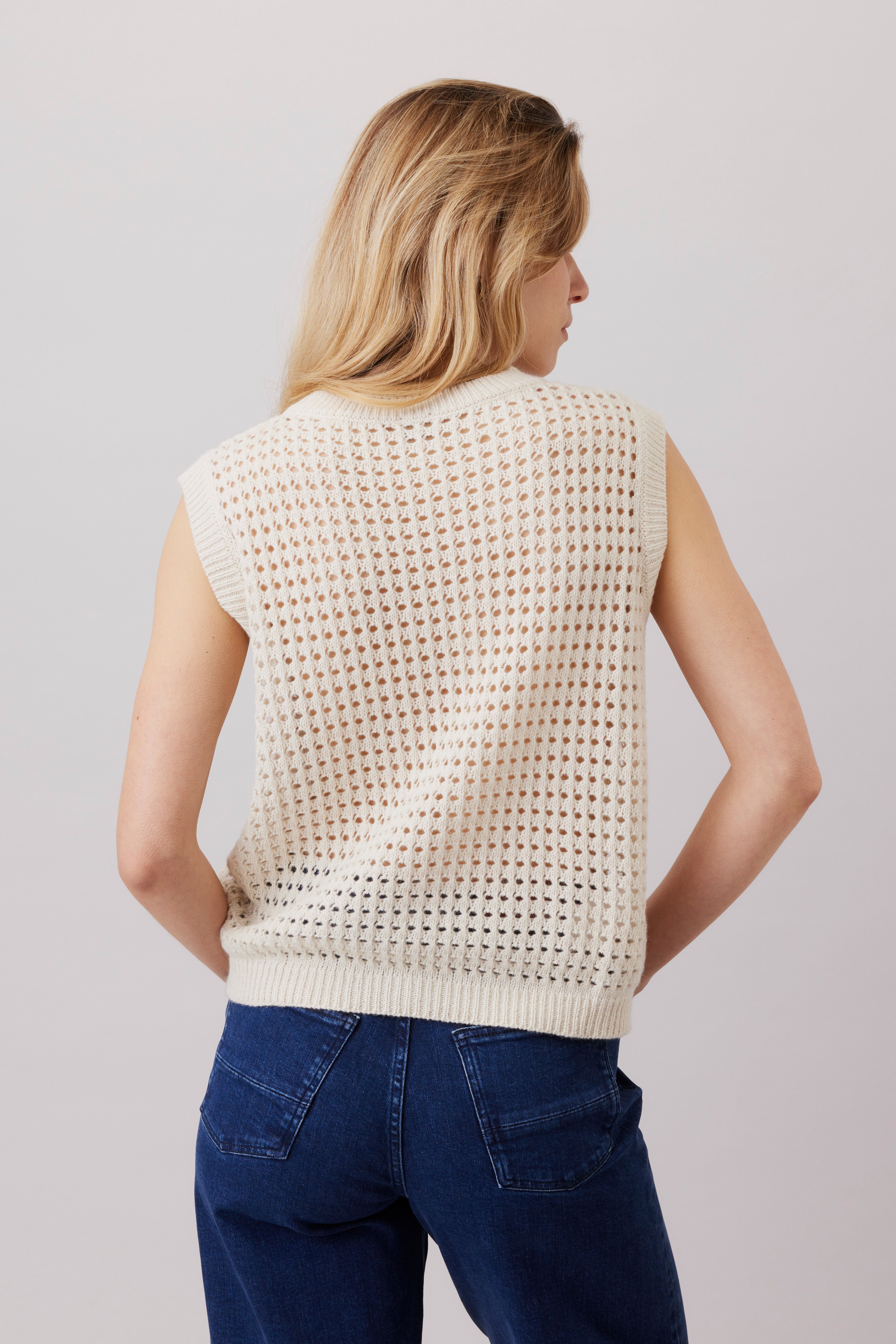 Crochet Sweater with Cashmere